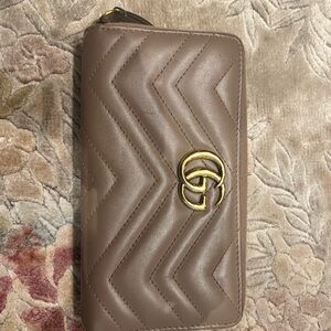 Gucci Taupe Quilted Wallet